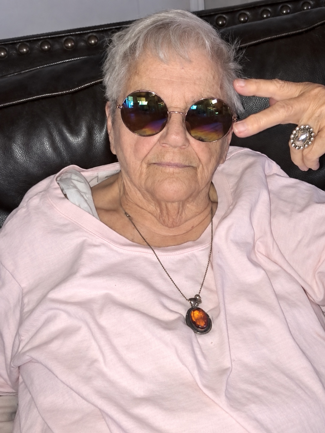 She put on my sunglasses and immediately became cooler than me.